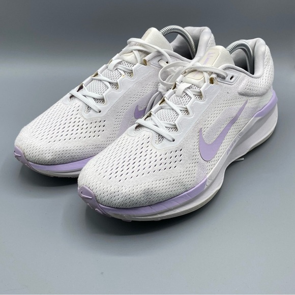 Nike White Lavender Mesh Lace-Up Womens Sneakers - Picture 4 of 4